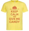 Чоловіча футболка keep calm and give me candy Лимонний Чоловіча футболка keep calm and give me candy Лимонний фото