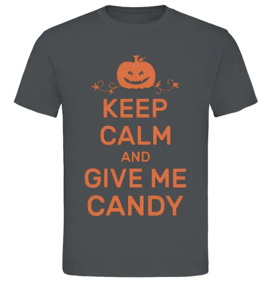 Чоловіча футболка keep calm and give me candy Графіт фото