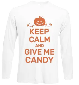 Лонгслів Happy Halloween гарбуз-людина Білий фото Лонгслів Happy Halloween гарбуз-людина Білий фото