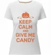 Женская премиум футболка keep calm and give me candy Белый фото