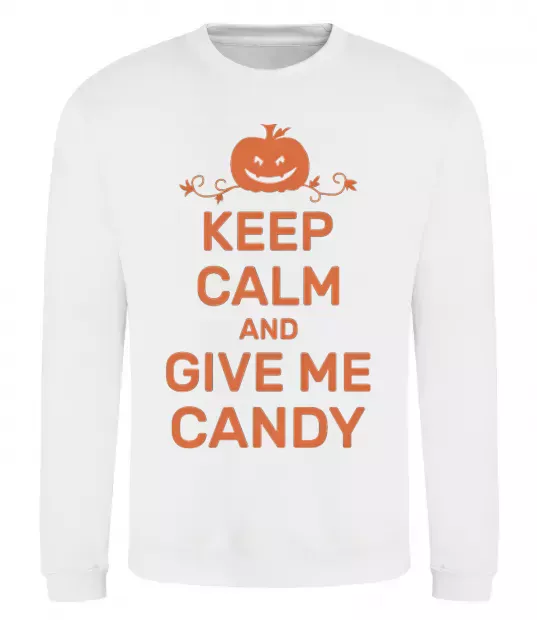 Свитшот keep calm and give me candy Белый фото