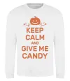 Свитшот keep calm and give me candy Белый фото