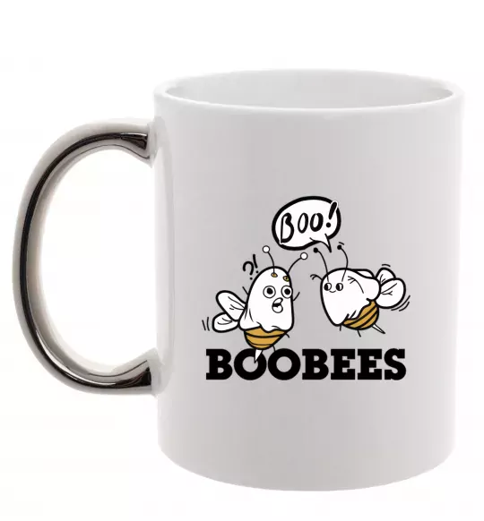 Чашка з кольоровою ручкою boobees Срібло фото