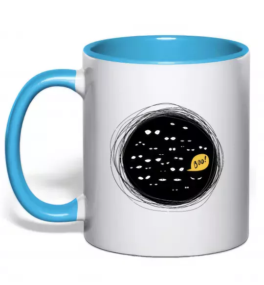 Чашка з кольоровою ручкою booo Блакитний фото