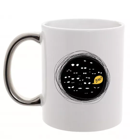 Чашка з кольоровою ручкою booo Срібло фото