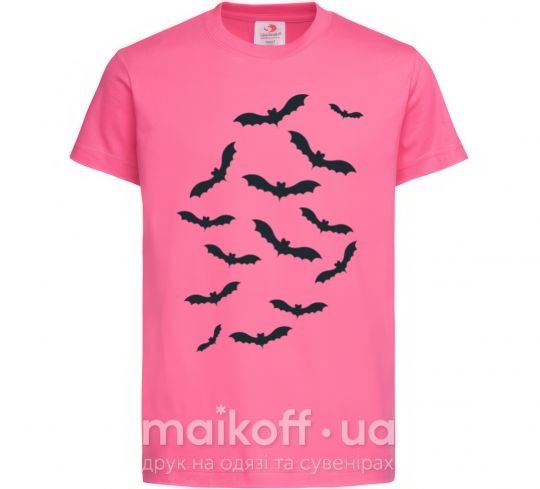 Детская футболка bats Ярко-розовый фото