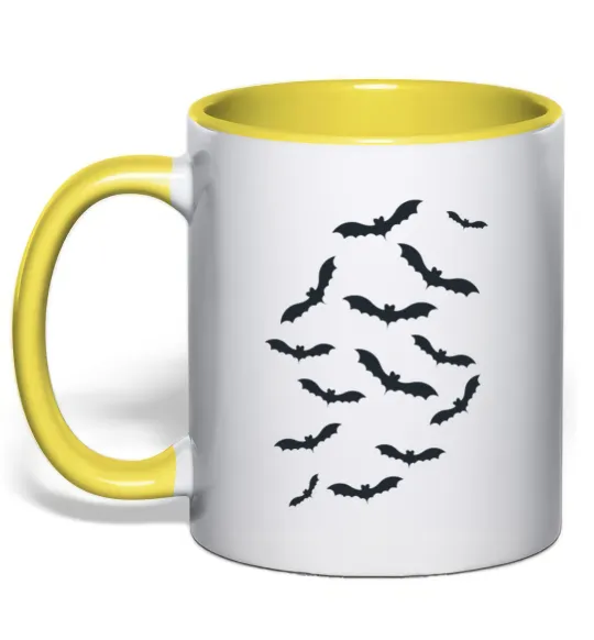 Чашка с цветной ручкой bats Лимонный фото