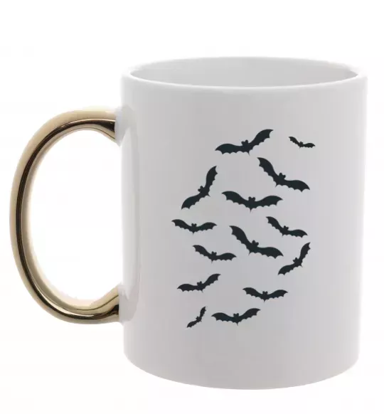 Чашка с цветной ручкой bats Золото фото