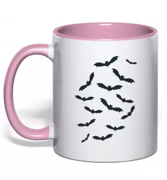 Чашка с цветной ручкой bats Нежно розовый фото