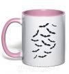 Чашка с цветной ручкой bats Нежно розовый фото