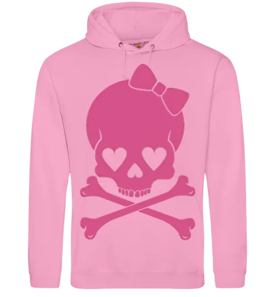 Мужская толстовка (худи) skull girl Розовый фото