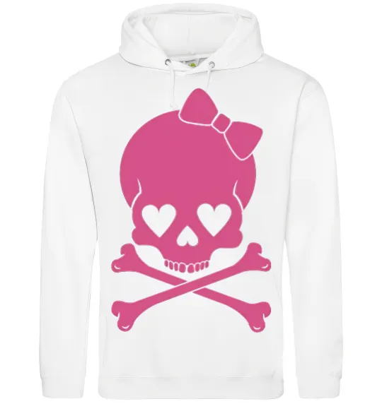 Чоловіча толстовка (худі) skull girl Білий фото