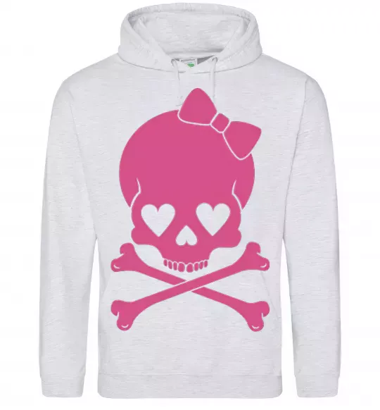 Чоловіча толстовка (худі) skull girl Сірий меланж фото