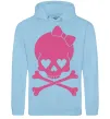 Мужская толстовка (худи) skull girl Голубой фото