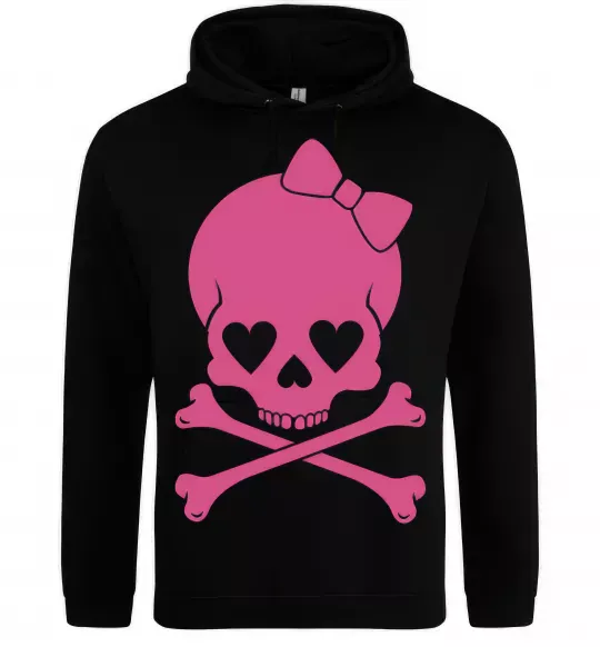Женская толстовка (худи) skull girl Черный фото