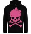 Женская толстовка (худи) skull girl Черный фото