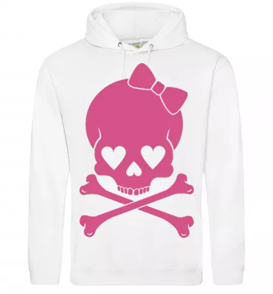 Женская толстовка (худи) skull girl Белый фото