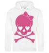 Женская толстовка (худи) skull girl Белый фото