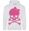 Женская толстовка (худи) skull girl Серый меланж фото