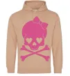 Женская толстовка (худи) skull girl Песочный фото