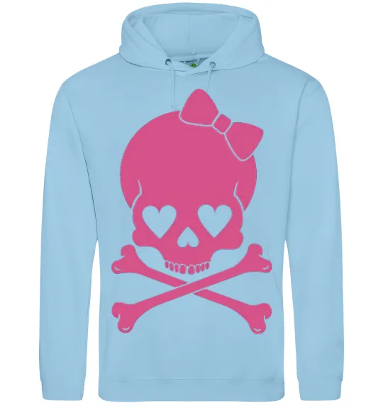 Жіноча толстовка (худі) skull girl Блакитний фото