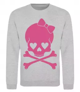 Свитшот skull girl Серый меланж фото