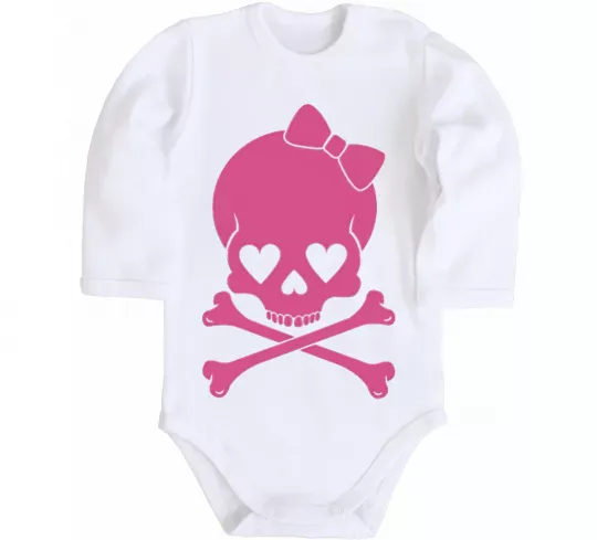 Детский боди skull girl Белый фото