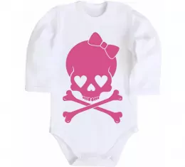 Детский боди skull girl Белый фото