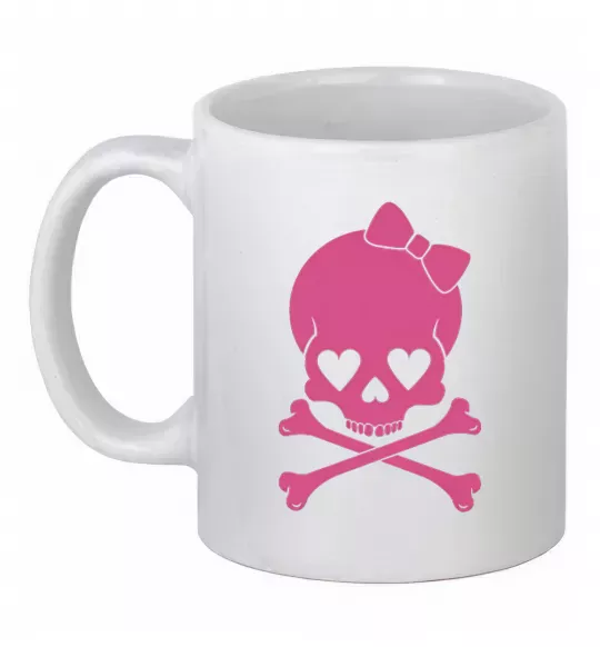 Чашка керамическая skull girl Белый фото