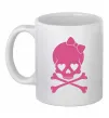 Чашка керамическая skull girl Белый фото