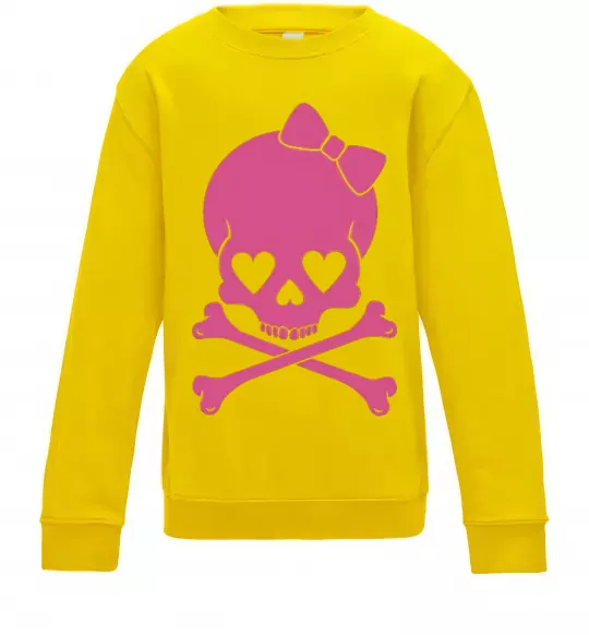 Детский Свитшот skull girl Солнечно желтый фото