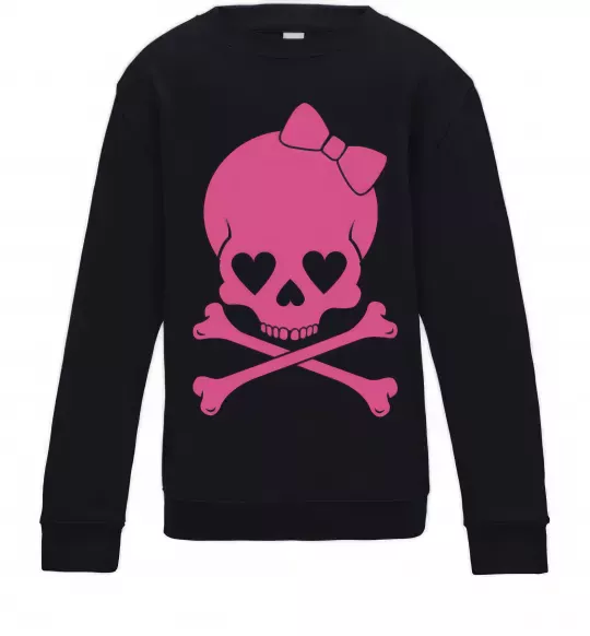 Детский Свитшот skull girl Черный фото