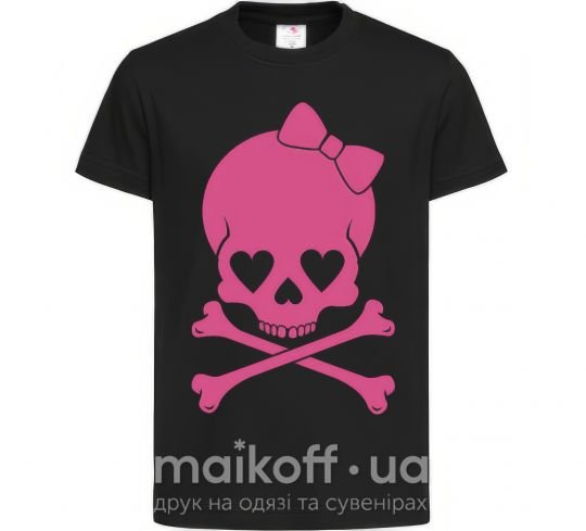 Детская футболка skull girl Черный фото