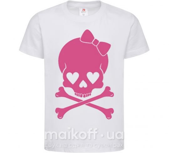 Детская футболка skull girl Белый фото