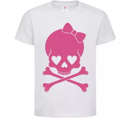 Детская футболка skull girl Белый фото