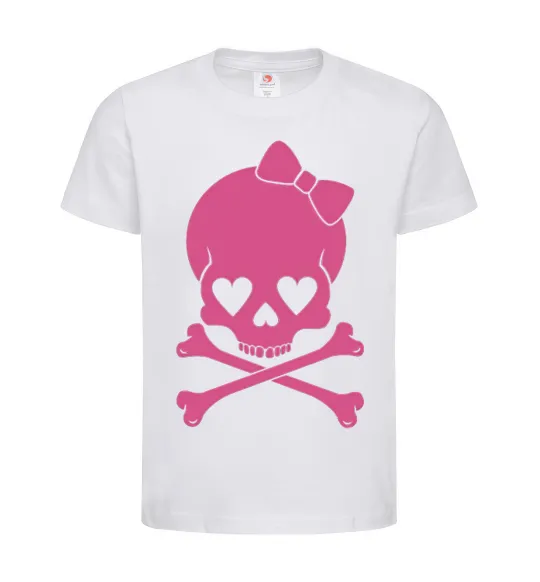 Дитяча футболка skull girl Білий фото