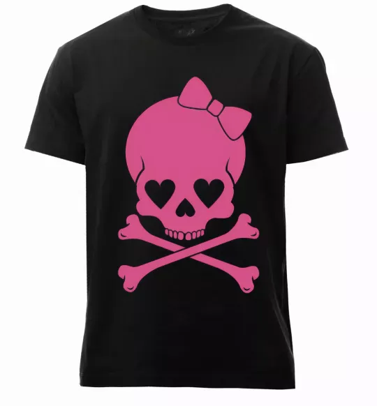 Чоловіча преміум футболка skull girl Чорний фото