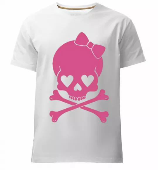 Чоловіча преміум футболка skull girl Білий фото