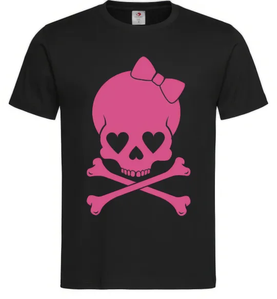 Мужская футболка skull girl Черный фото