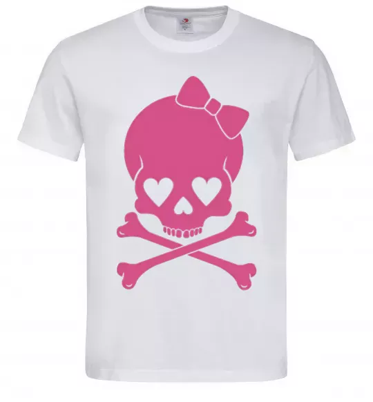 Мужская футболка skull girl Белый фото