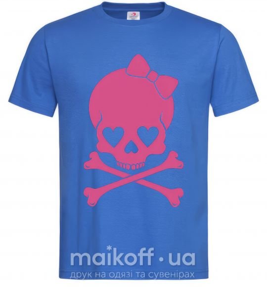 Мужская футболка skull girl Ярко-синий фото