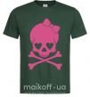 Мужская футболка skull girl Темно-зеленый фото