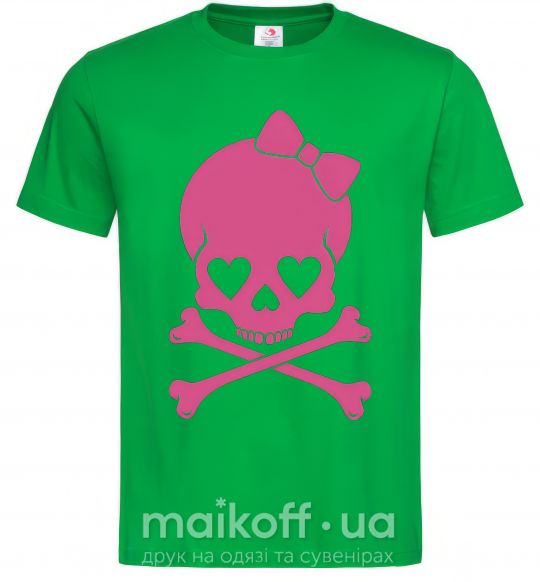 Мужская футболка skull girl Зеленый фото