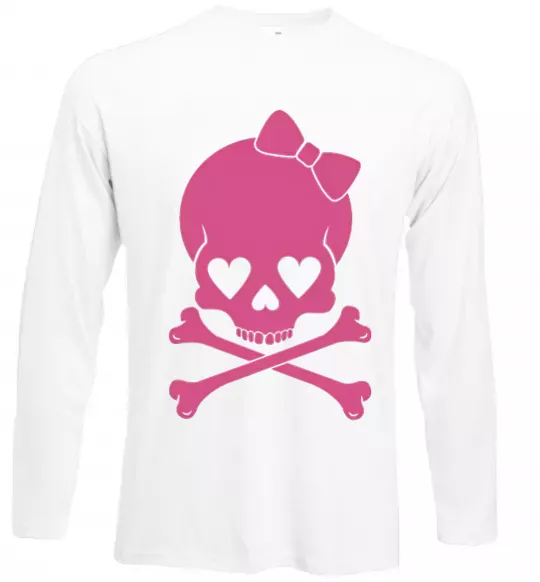 Лонгслив skull girl Белый фото