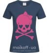 Женская футболка skull girl Темно-синий фото