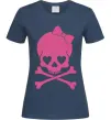 Жіноча футболка skull girl Темно-синій фото