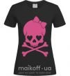 Женская футболка skull girl Черный фото
