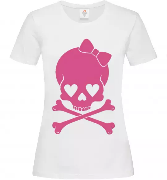 Жіноча футболка skull girl Білий фото
