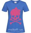 Жіноча футболка skull girl Яскраво-синій фото