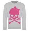Свитшот skull girl Серый меланж фото